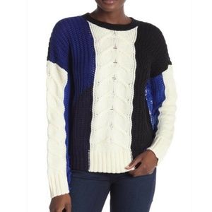 NWT Free Generation LA Colorblock Fringe Knit Sweater